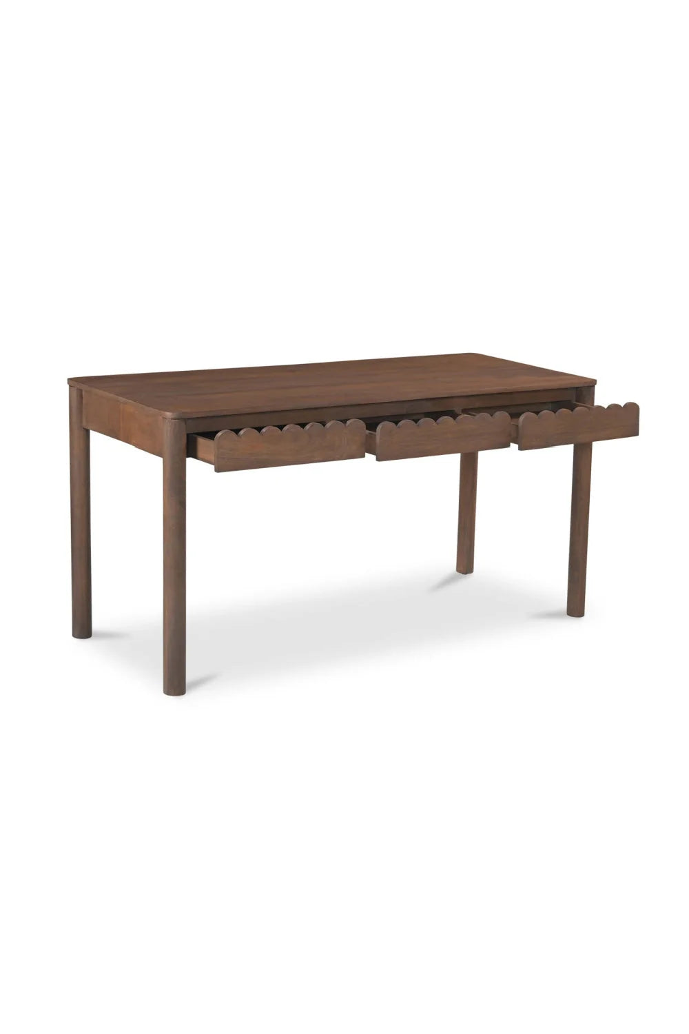 Luxury Scalloped Wooden 3-Drawer Modern Desk European Style for Villa