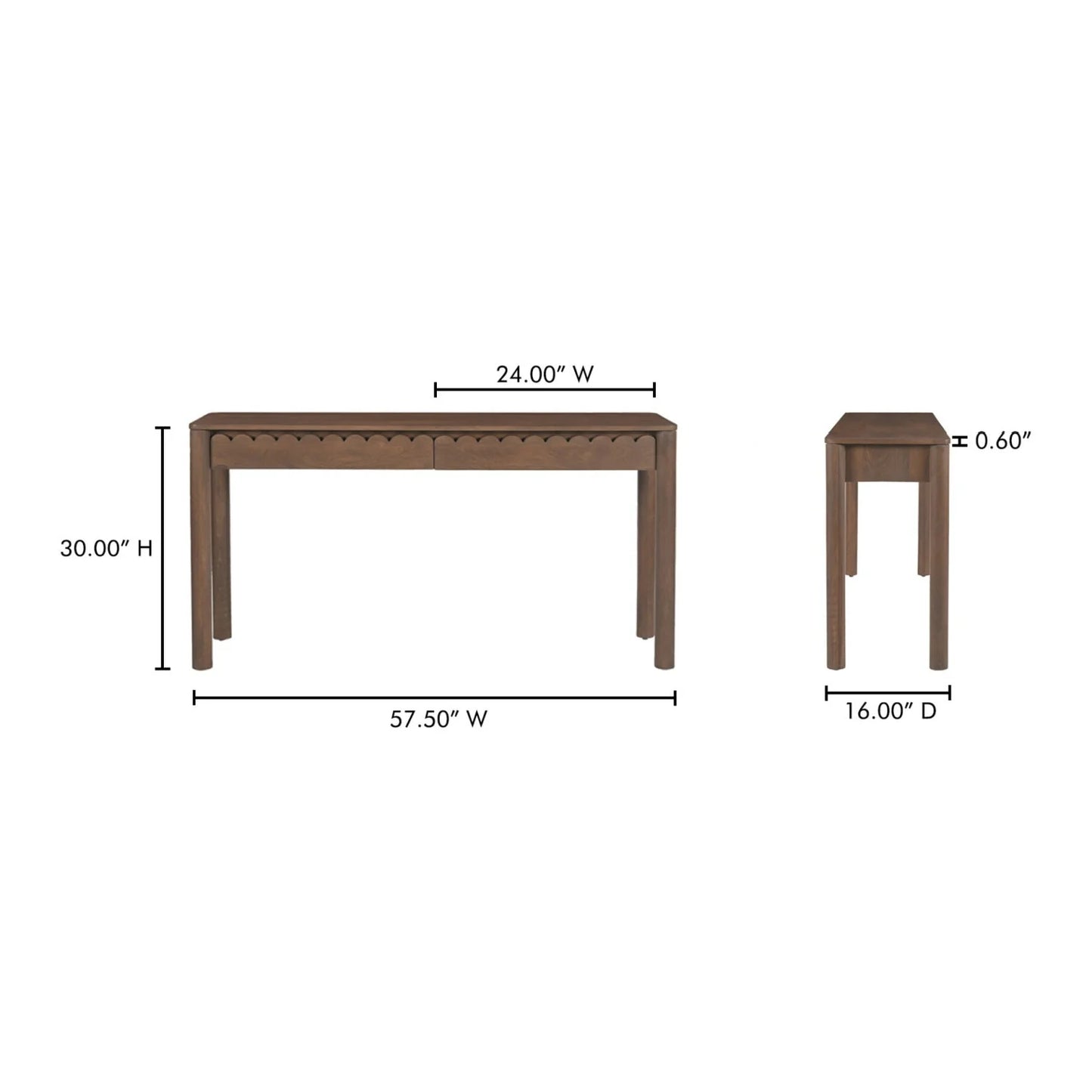 Luxury Scalloped Wooden Console Table Modern Italian Style for Villa