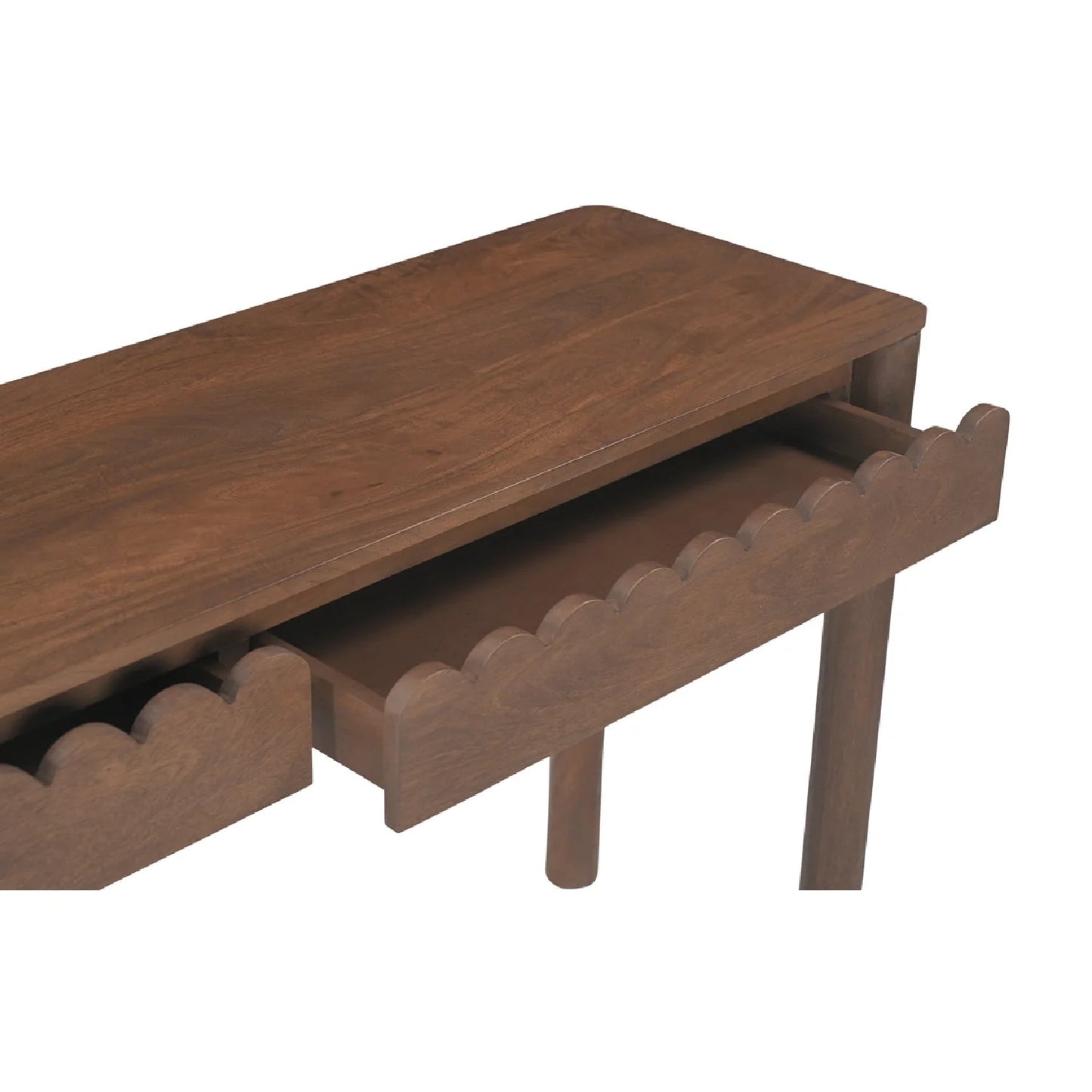 Luxury Scalloped Wooden Console Table Modern Italian Style for Villa