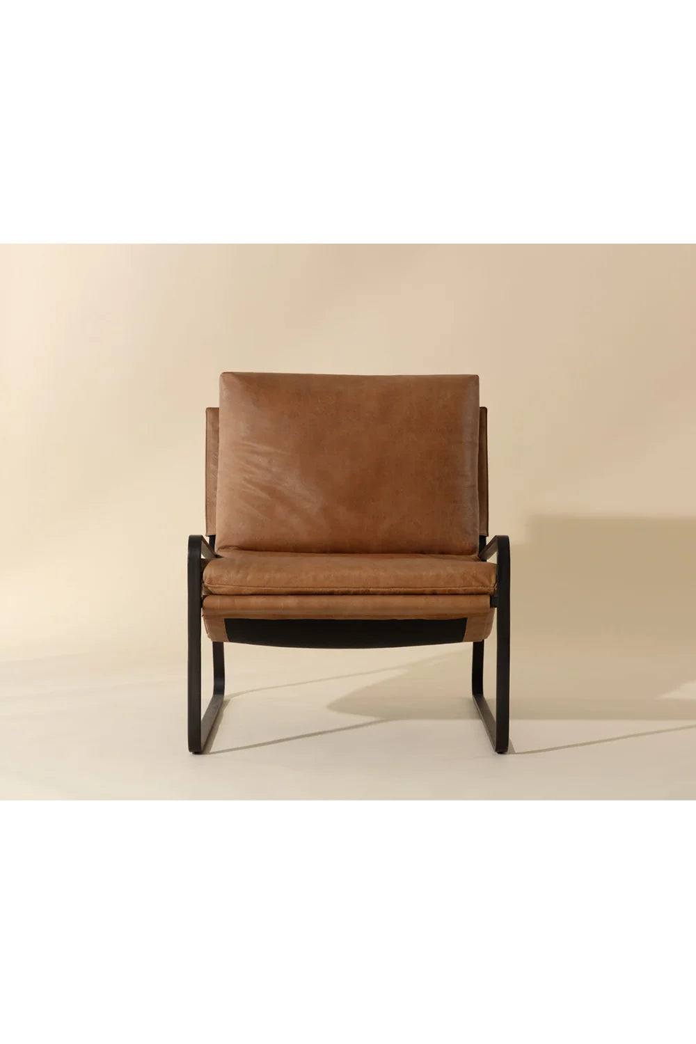 Luxury Scooped Leather Accent Chair European Style for Villa