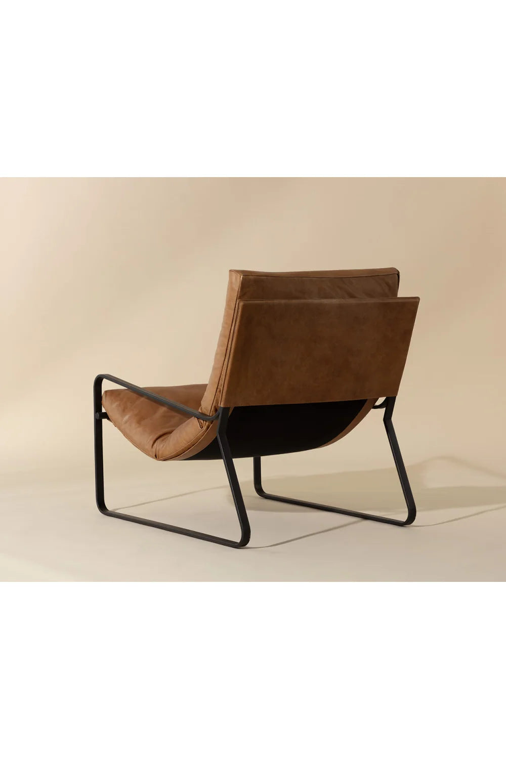 Luxury Scooped Leather Accent Chair European Style for Villa