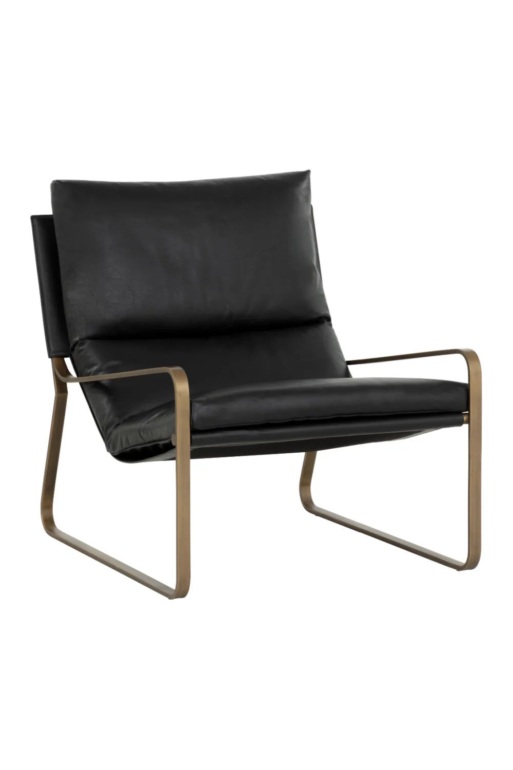 Luxury Scooped Leather Accent Chair European Style for Villa