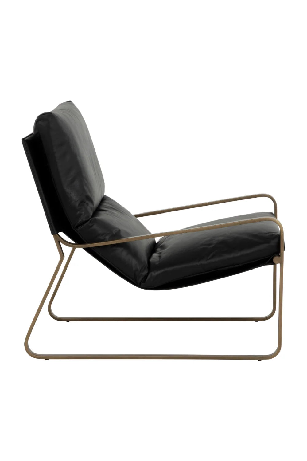 Luxury Scooped Leather Accent Chair European Style for Villa