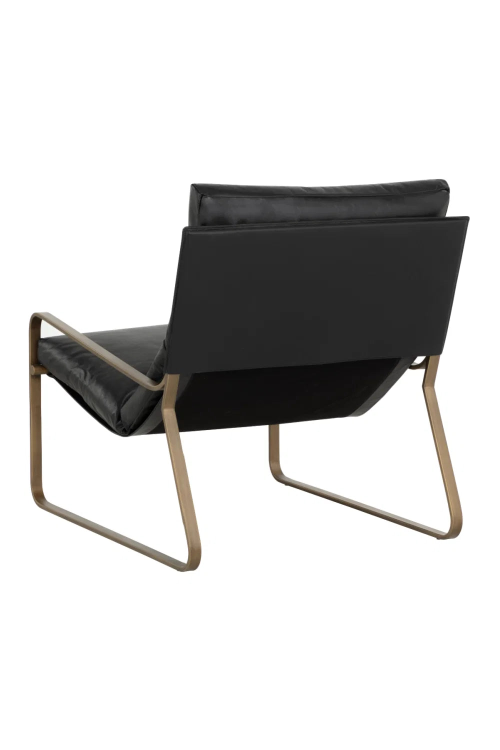 Luxury Scooped Leather Accent Chair European Style for Villa
