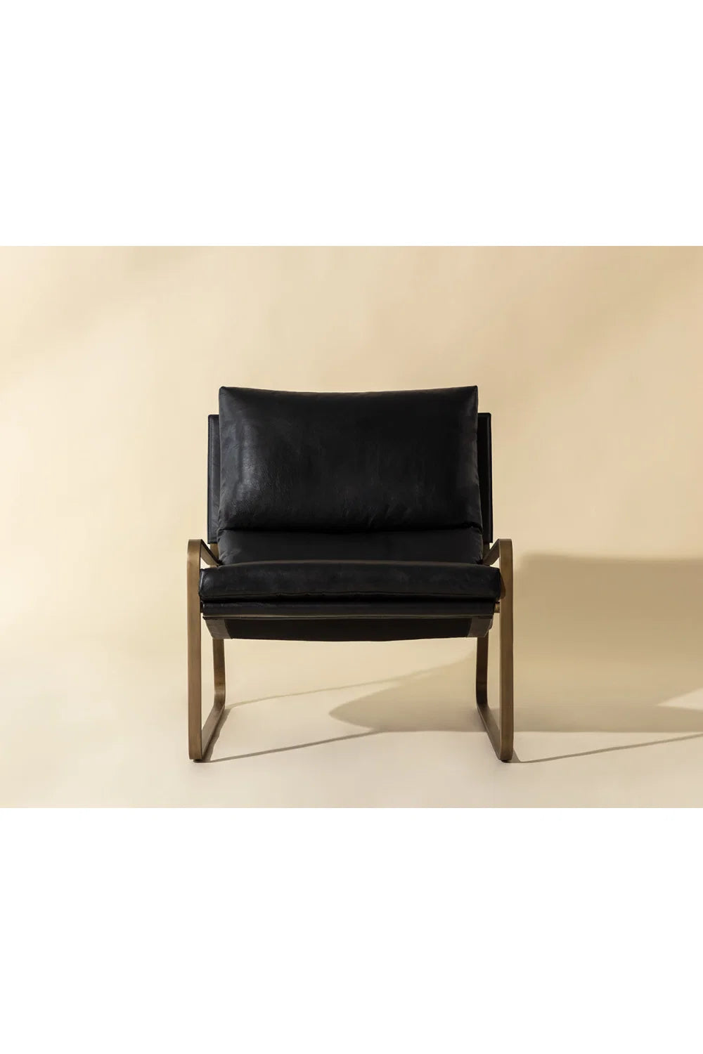 Luxury Scooped Leather Accent Chair European Style for Villa