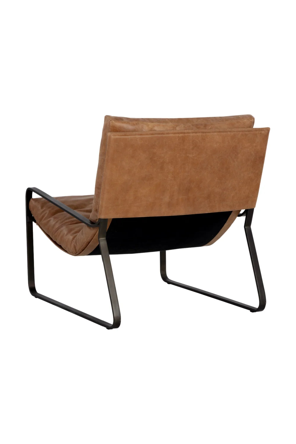 Luxury Scooped Leather Accent Chair European Style for Villa