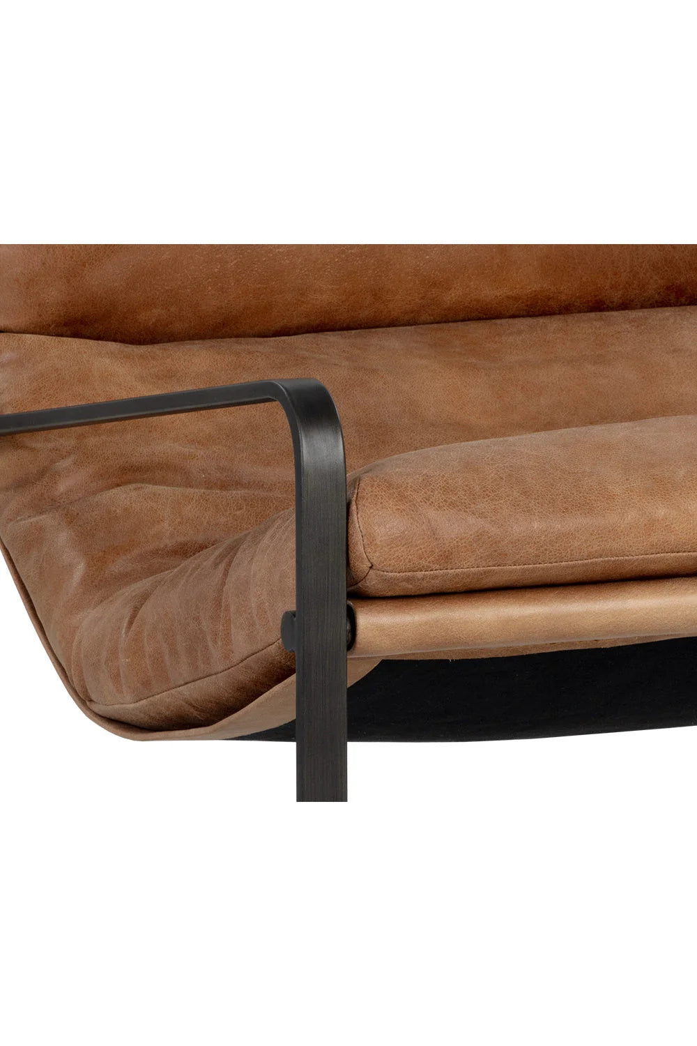 Luxury Scooped Leather Accent Chair European Style for Villa