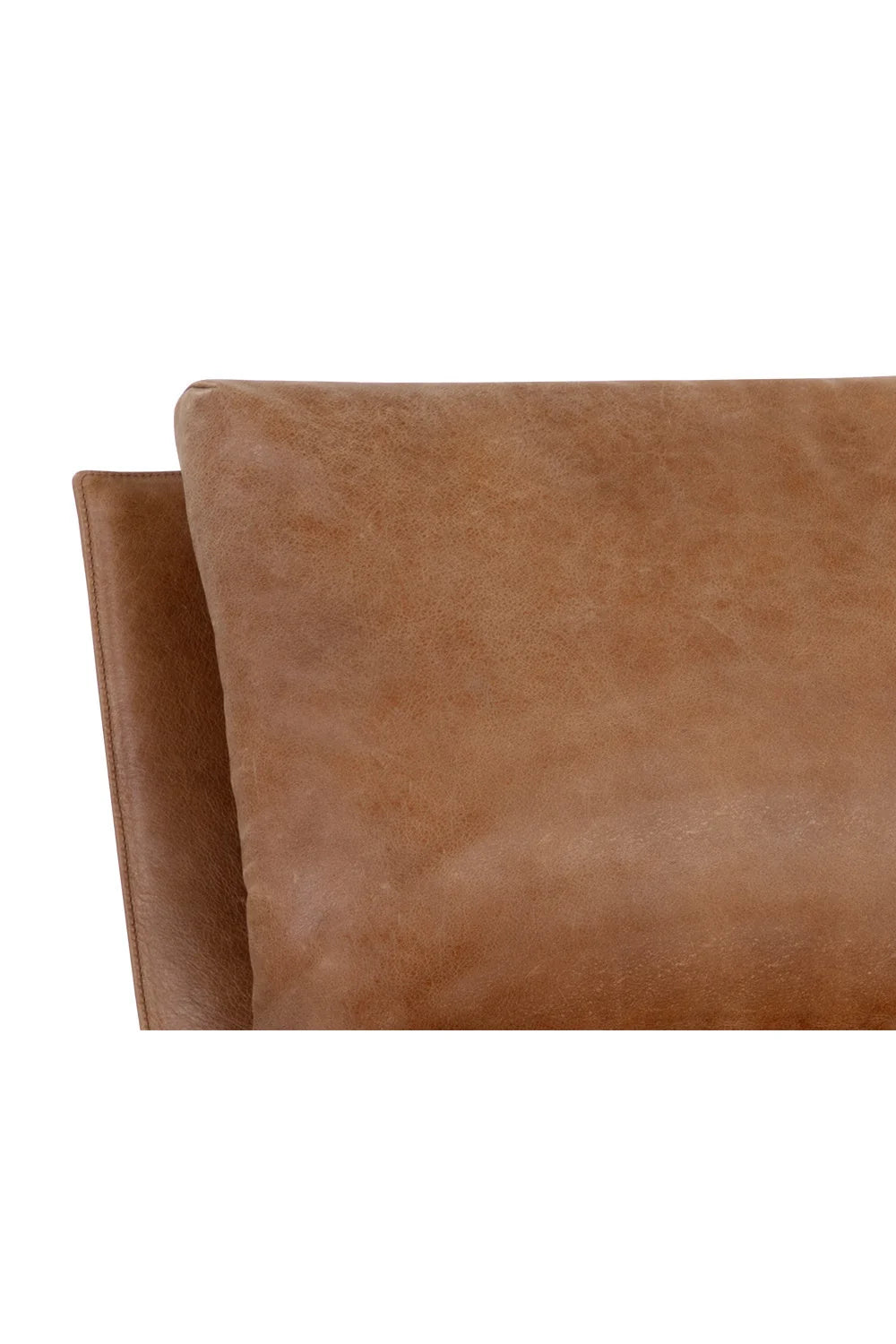 Luxury Scooped Leather Accent Chair European Style for Villa