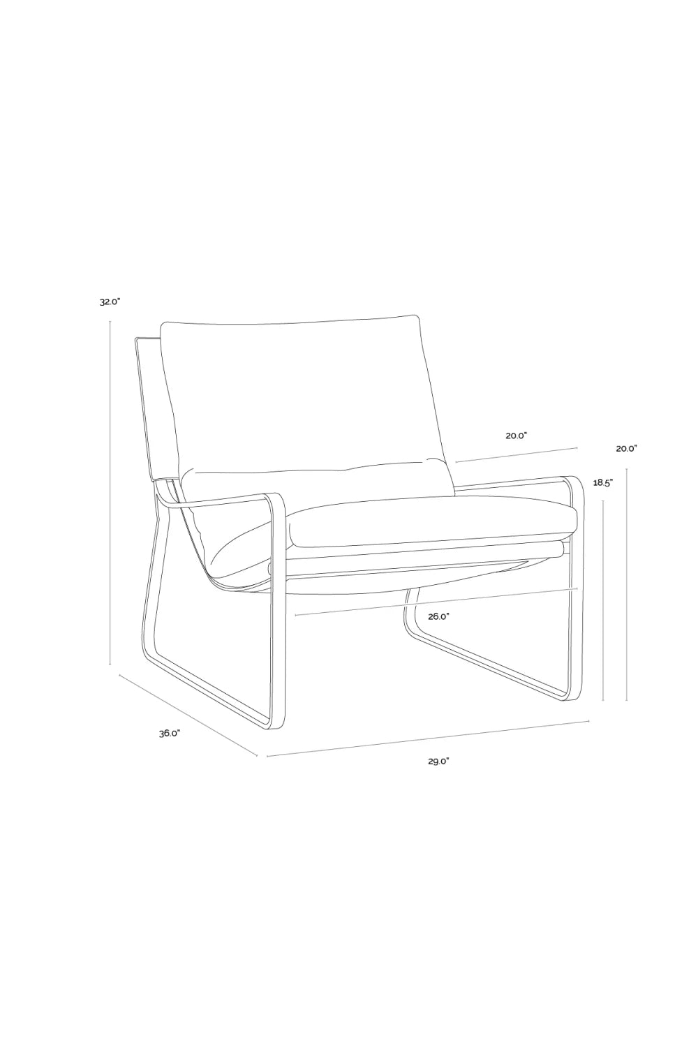 Luxury Scooped Leather Accent Chair European Style for Villa