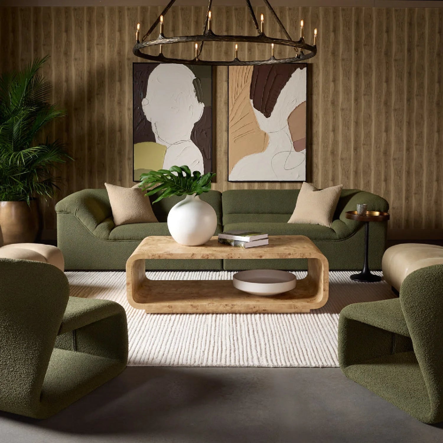 Luxury Sculpted Fabric Lounge Chair European Style for Villa