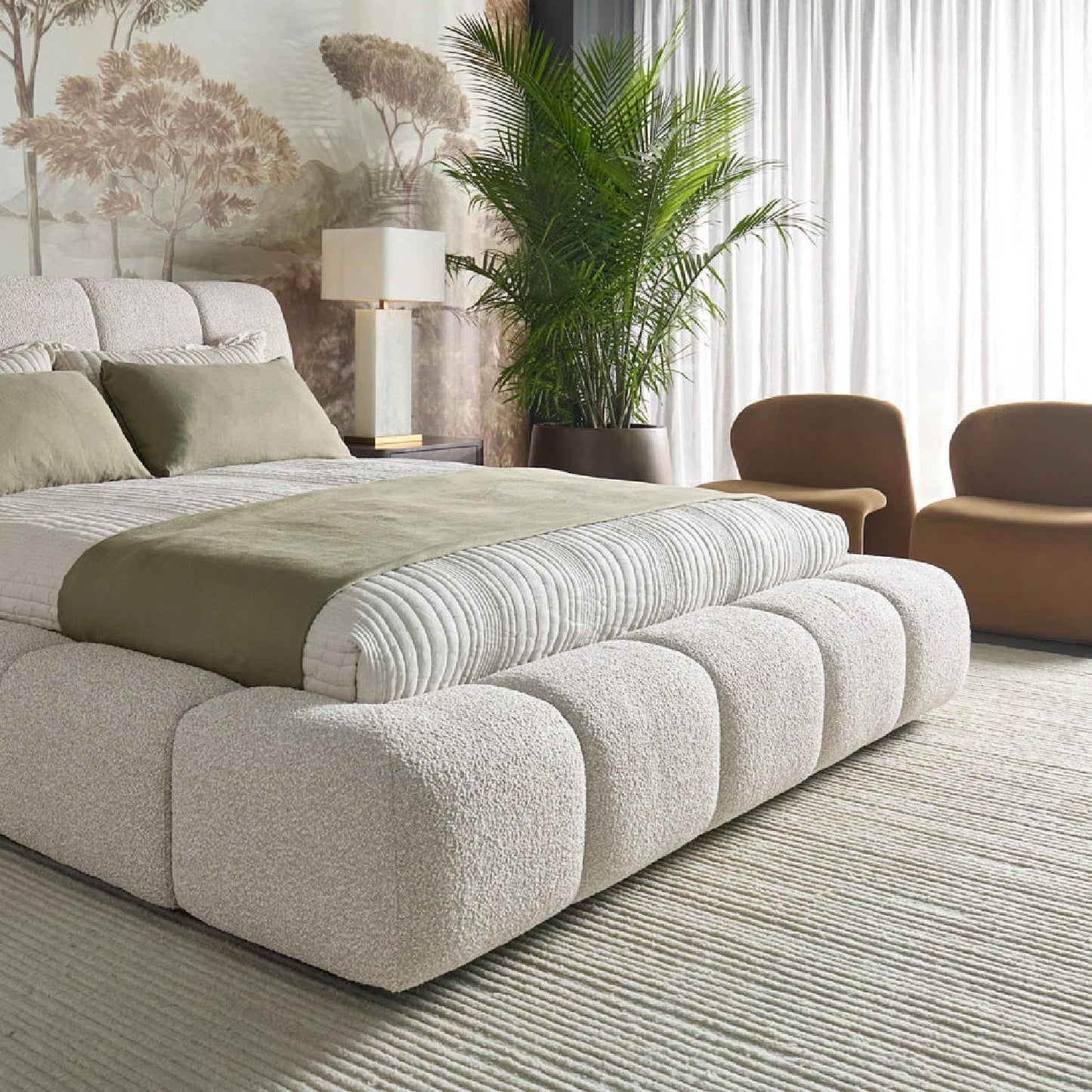 Luxury Sculpted Fabric Lounge Chair European Style for Villa