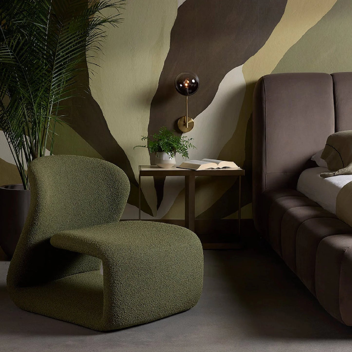 Luxury Sculpted Fabric Lounge Chair European Style for Villa
