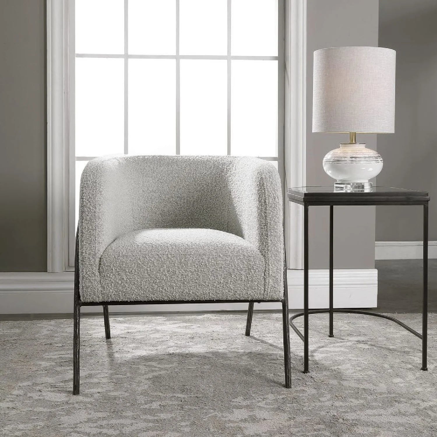 Luxury Sculptural Curved Scandinavian Accent Chair European Style for Villa