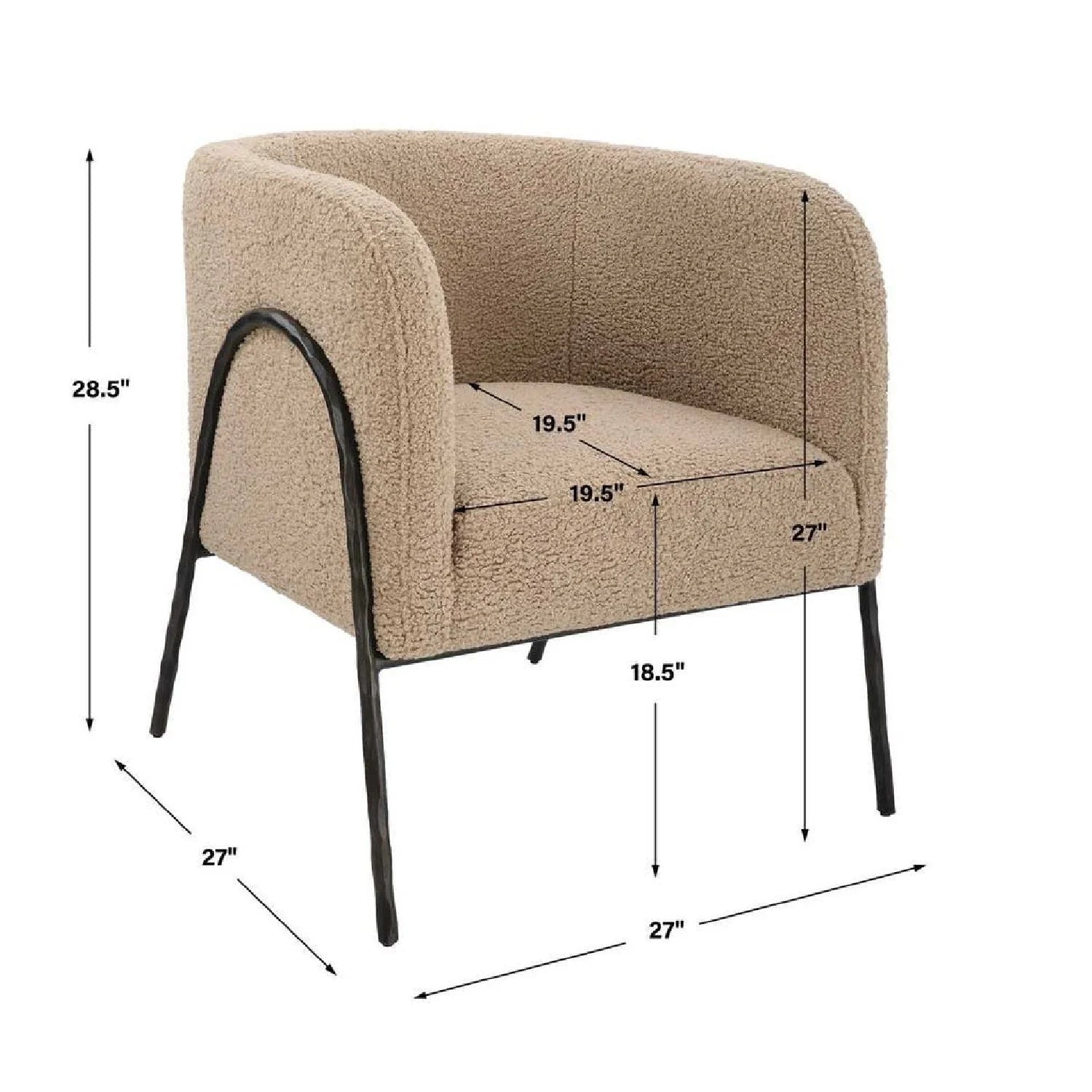 Luxury Sculptural Curved Scandinavian Accent Chair European Style for Villa