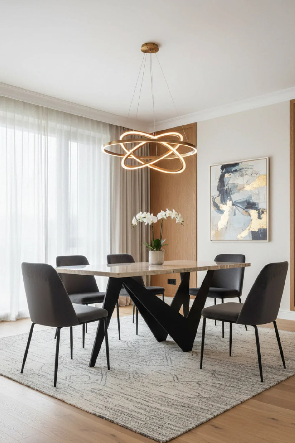 Luxury Sculptural Oak Console Table Modern Italian Style for Villa