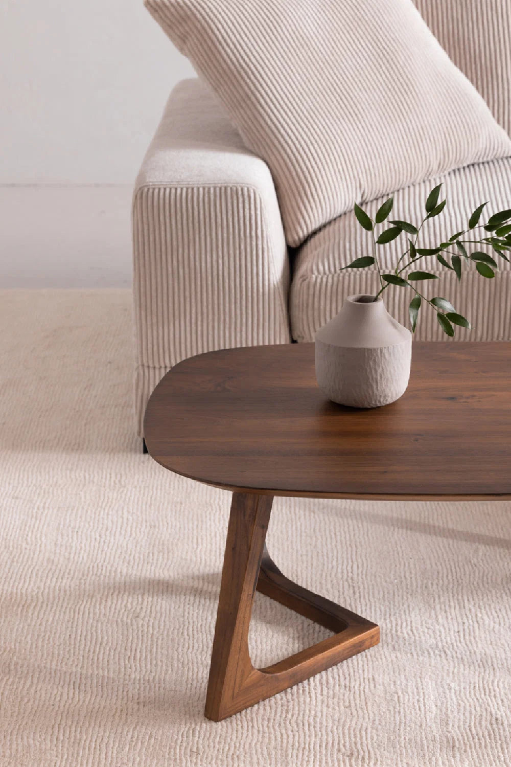 Luxury Sculptural Solid Walnut Coffee Table Modern Italian Style for Villa
