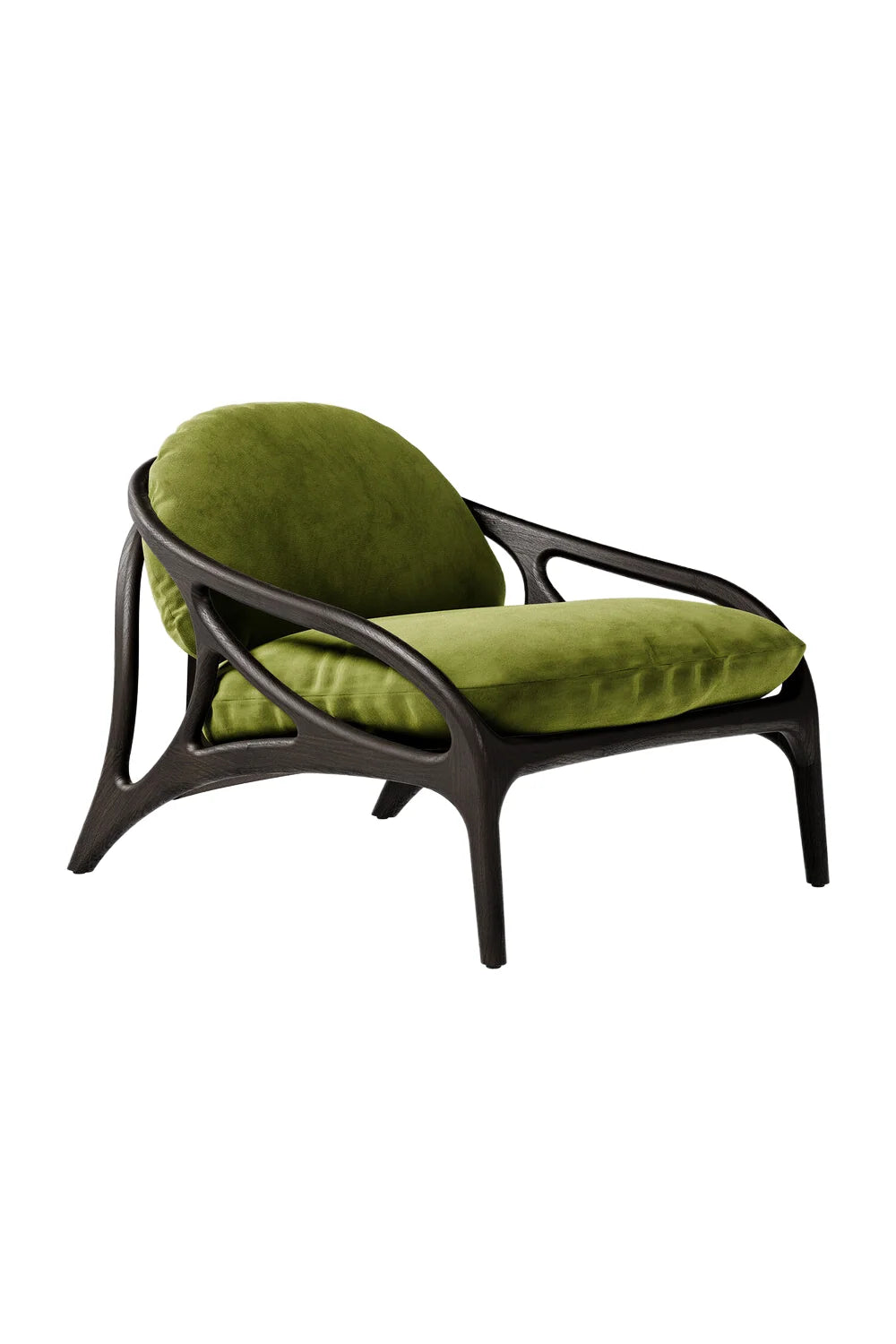 Luxury Sculptural Teak Lounge Accent Chair European Style for Villa