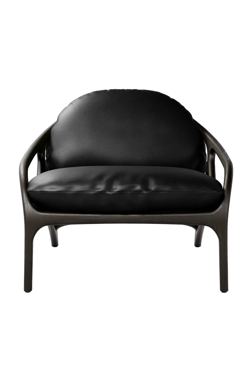 Luxury Sculptural Teak Lounge Accent Chair European Style for Villa