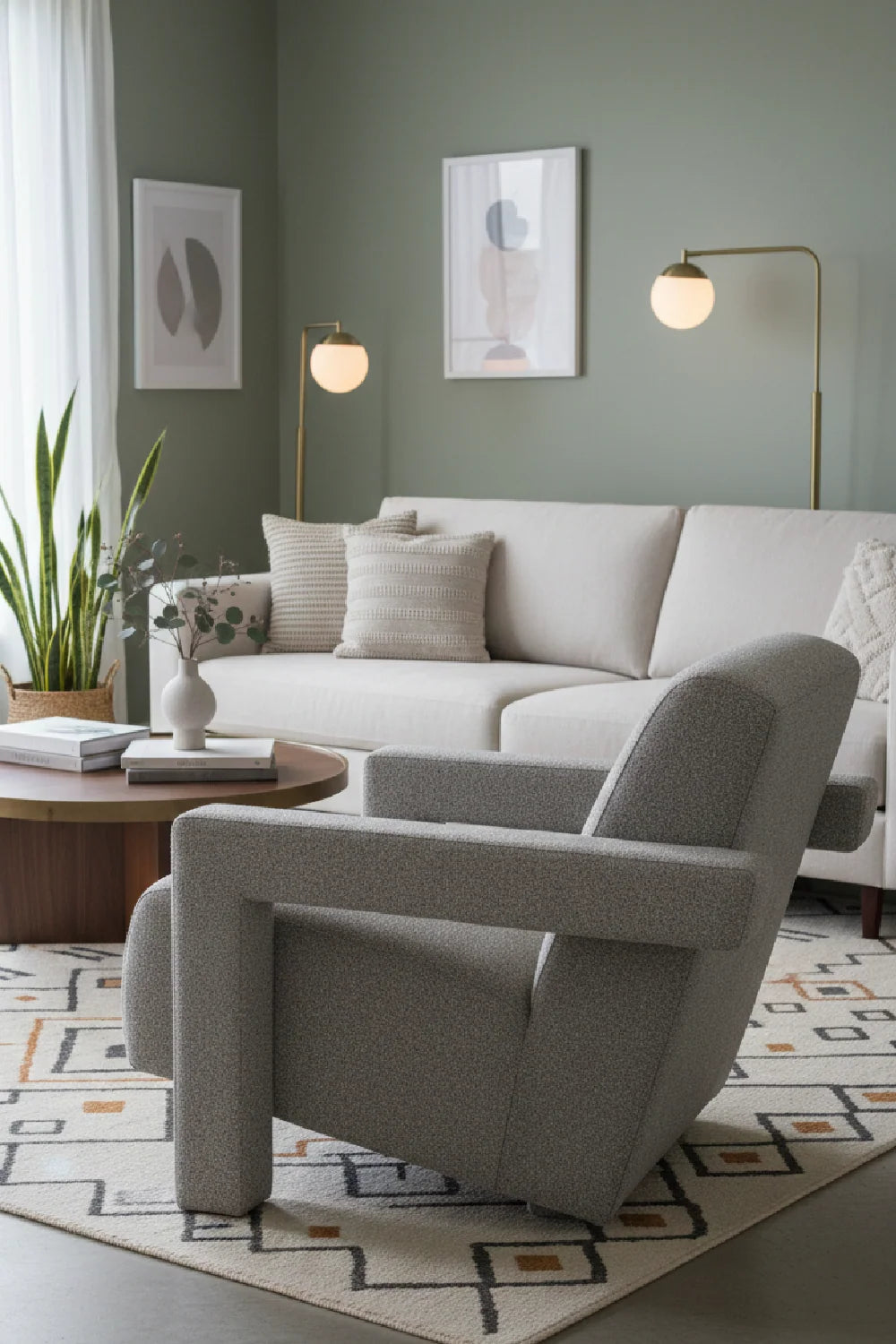 Luxury Sculptural Upholstered Accent Armchair Modern Italian Style for Villa