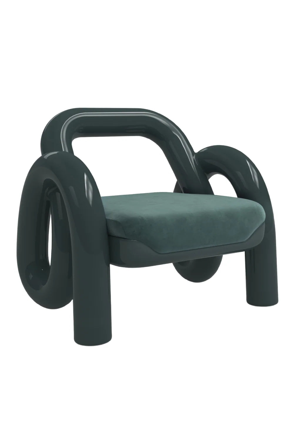 Luxury Sculptural Velvet Resin Accent Chair European Style for Villa
