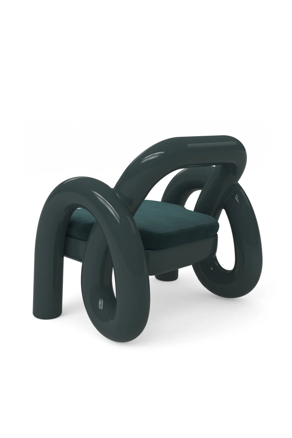 Luxury Sculptural Velvet Resin Accent Chair European Style for Villa