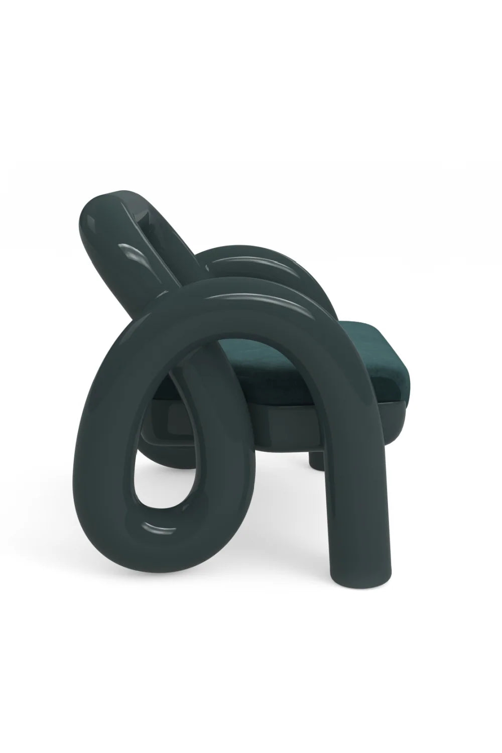 Luxury Sculptural Velvet Resin Accent Chair European Style for Villa
