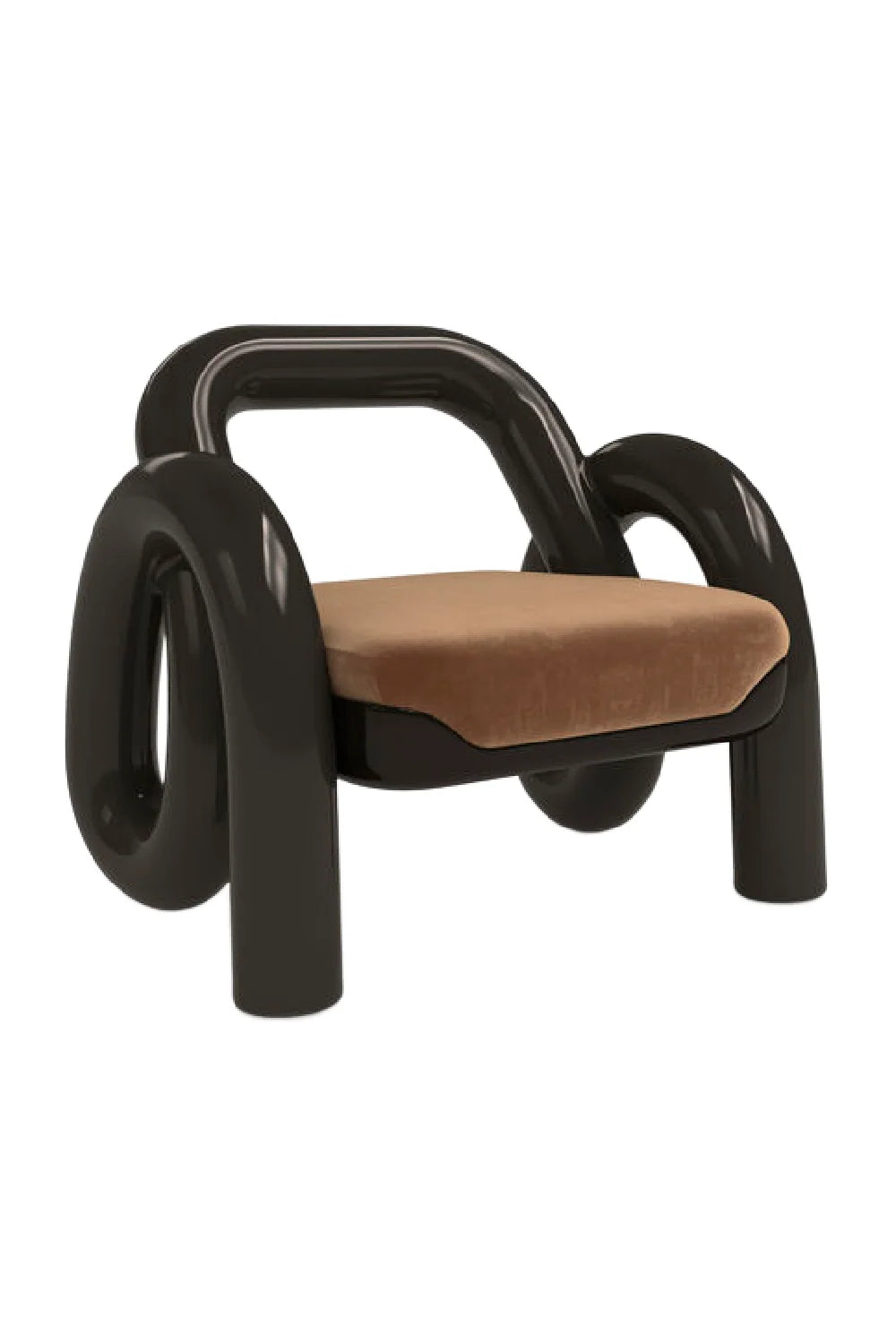 Luxury Sculptural Velvet Resin Accent Chair European Style for Villa