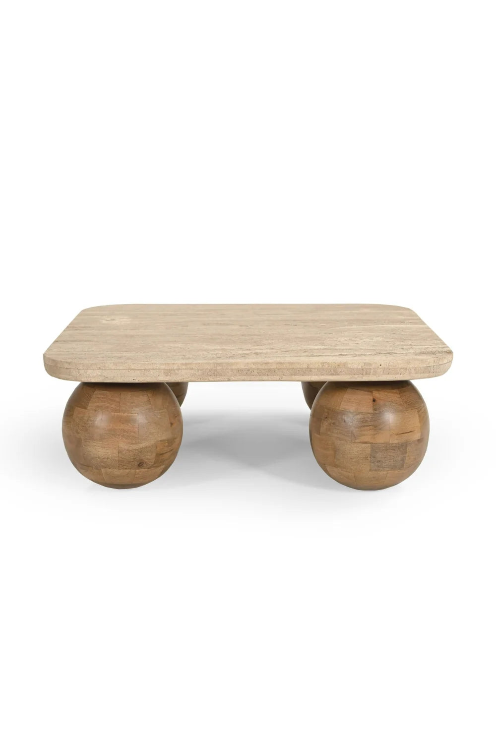 Luxury Seadrift Beige Travertine Coffee Table Modern Italian Style for Villa