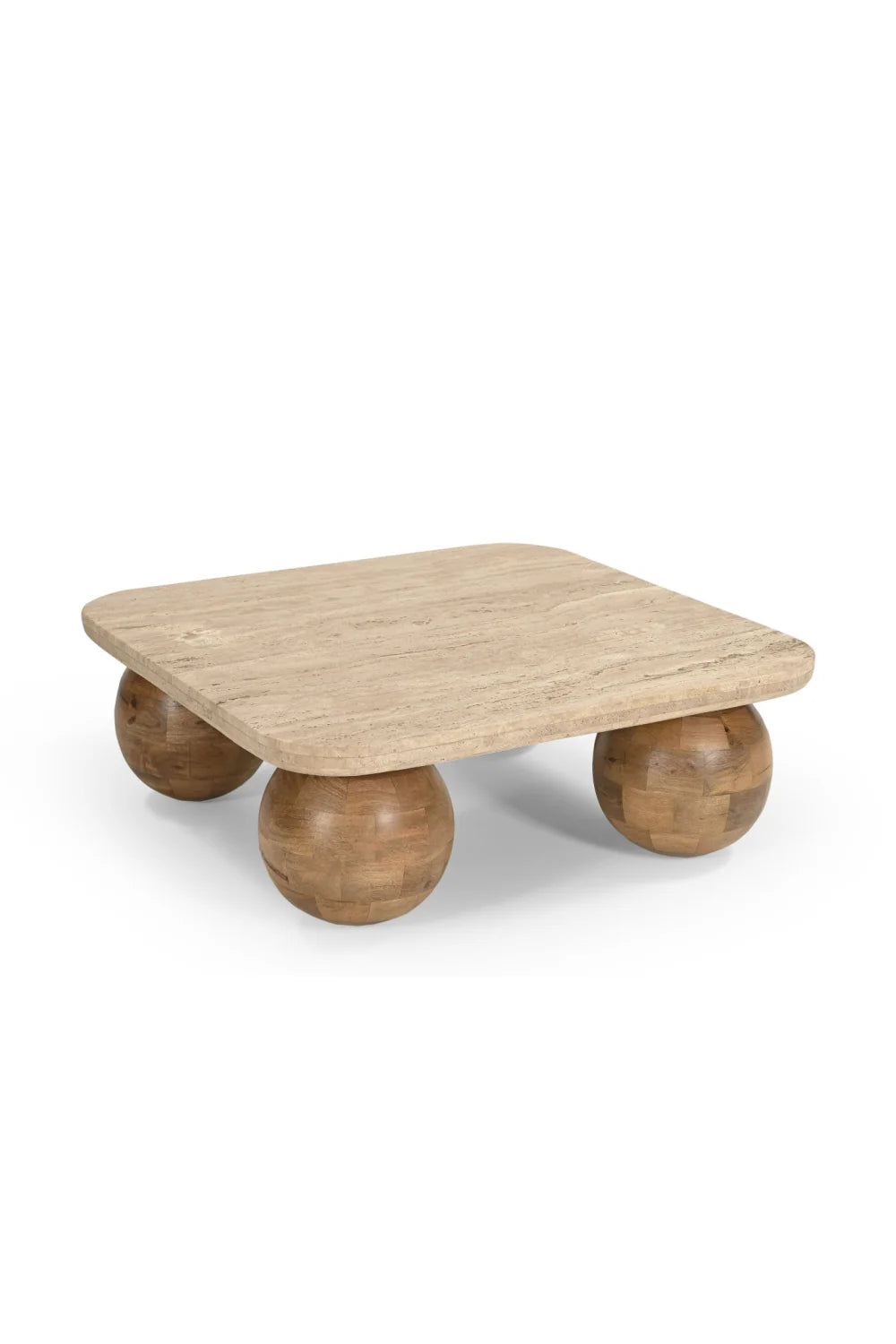 Luxury Seadrift Beige Travertine Coffee Table Modern Italian Style for Villa