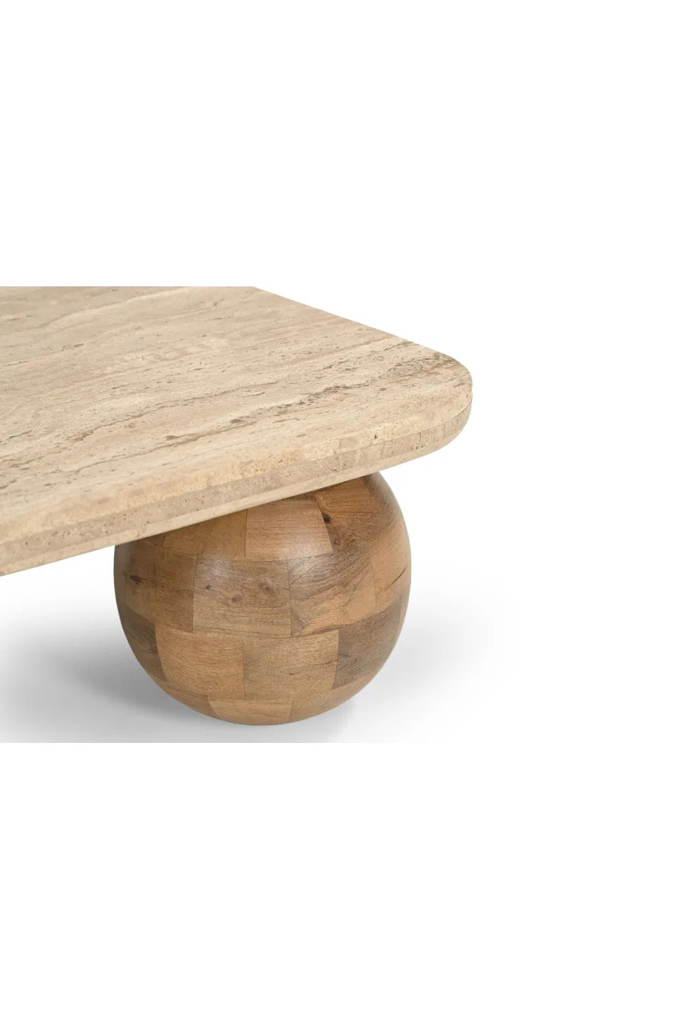 Luxury Seadrift Beige Travertine Coffee Table Modern Italian Style for Villa