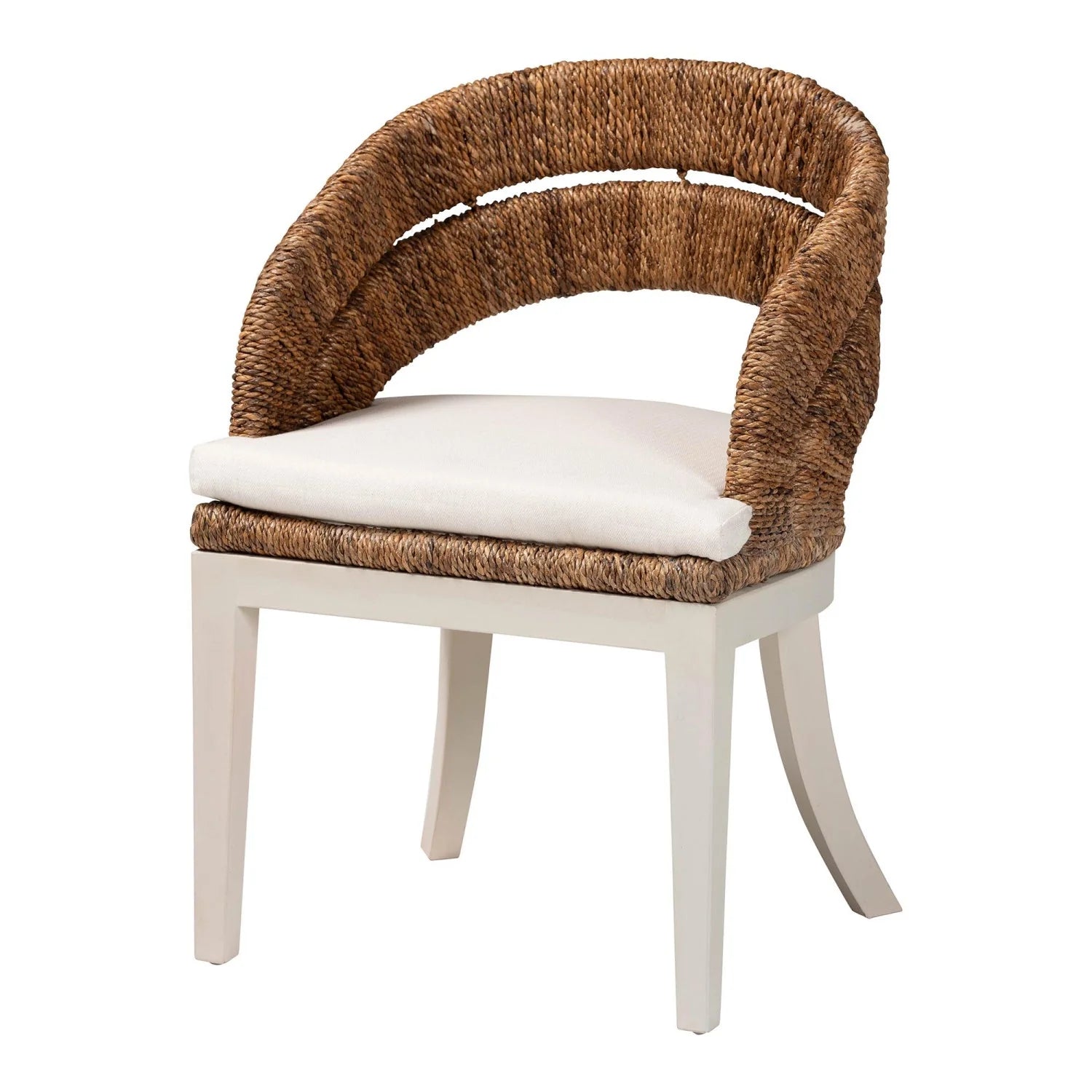 Luxury Seagrass Padded Modern Dining Chair European Style for Villa