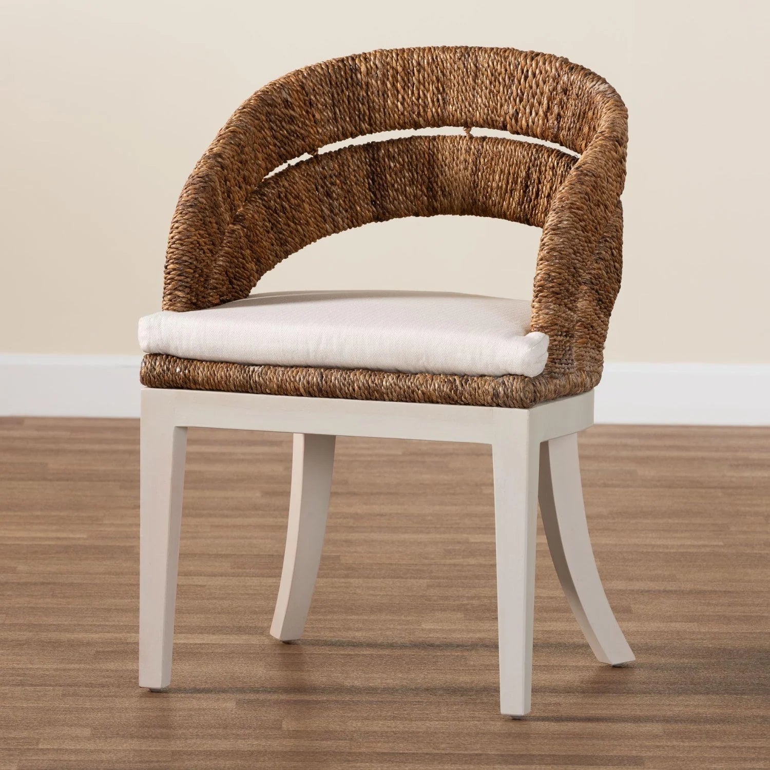 Luxury Seagrass Padded Modern Dining Chair European Style for Villa