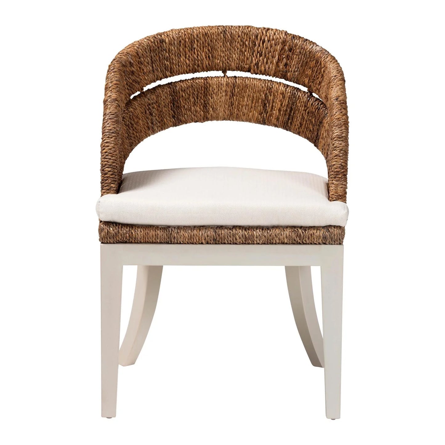 Luxury Seagrass Padded Modern Dining Chair European Style for Villa