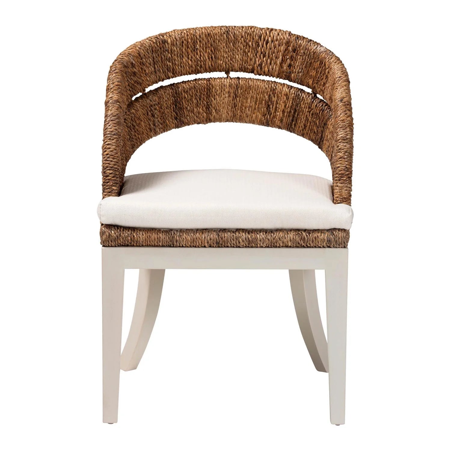 Luxury Seagrass Padded Modern Dining Chair European Style for Villa
