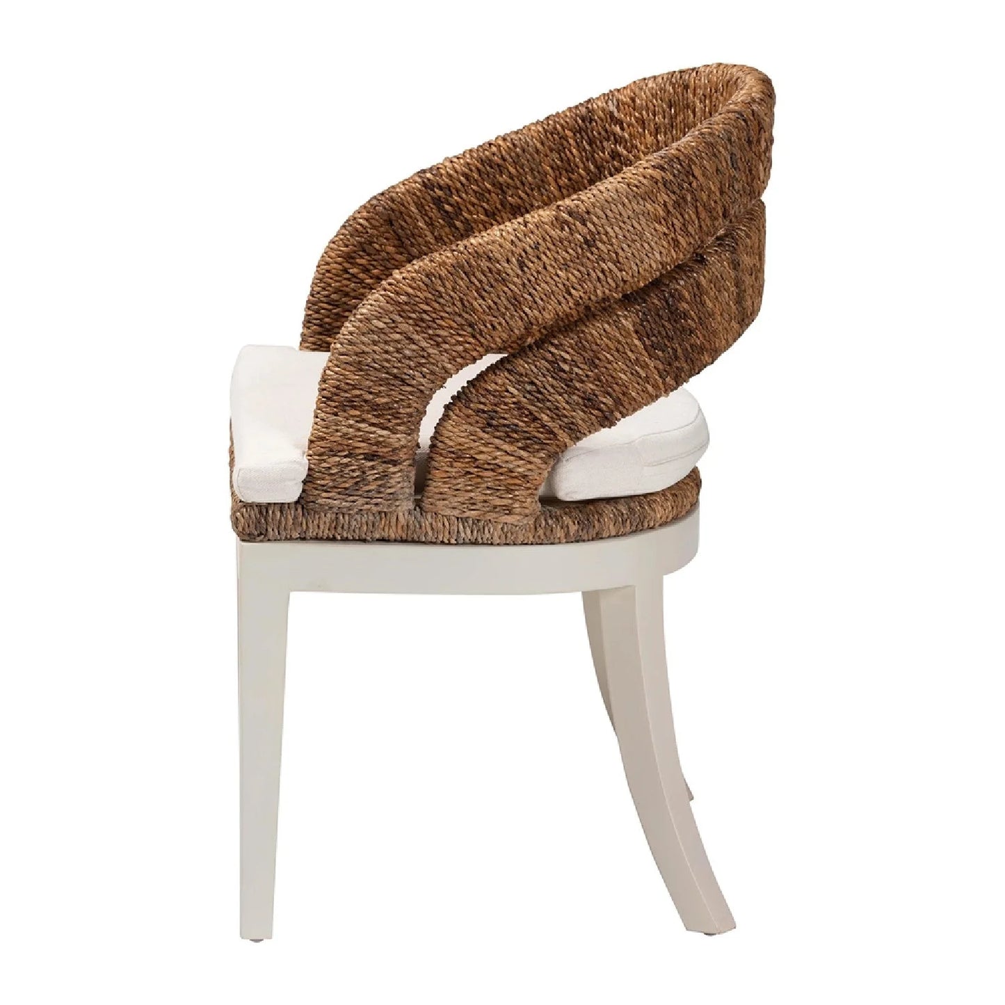 Luxury Seagrass Padded Modern Dining Chair European Style for Villa