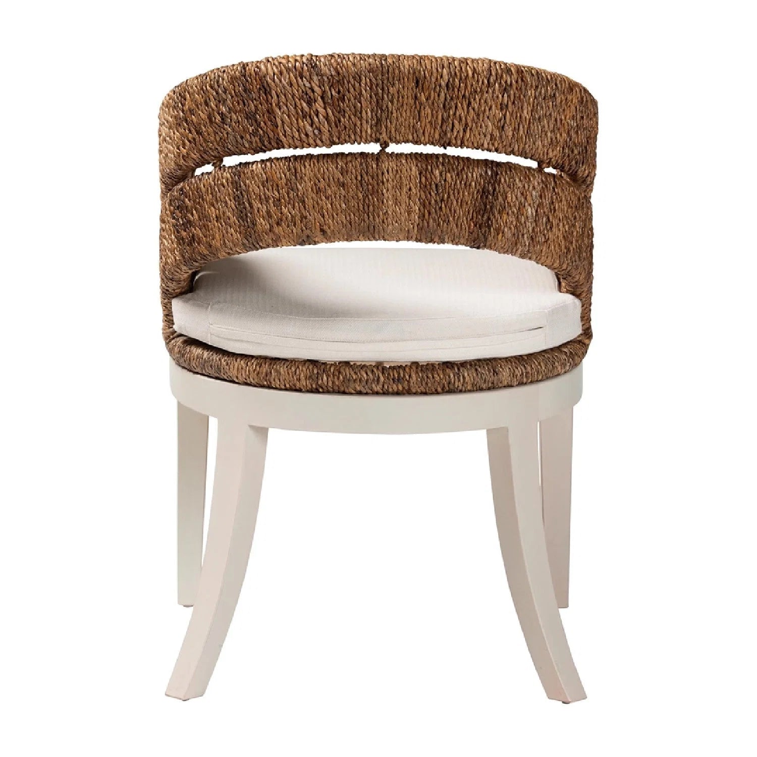 Luxury Seagrass Padded Modern Dining Chair European Style for Villa