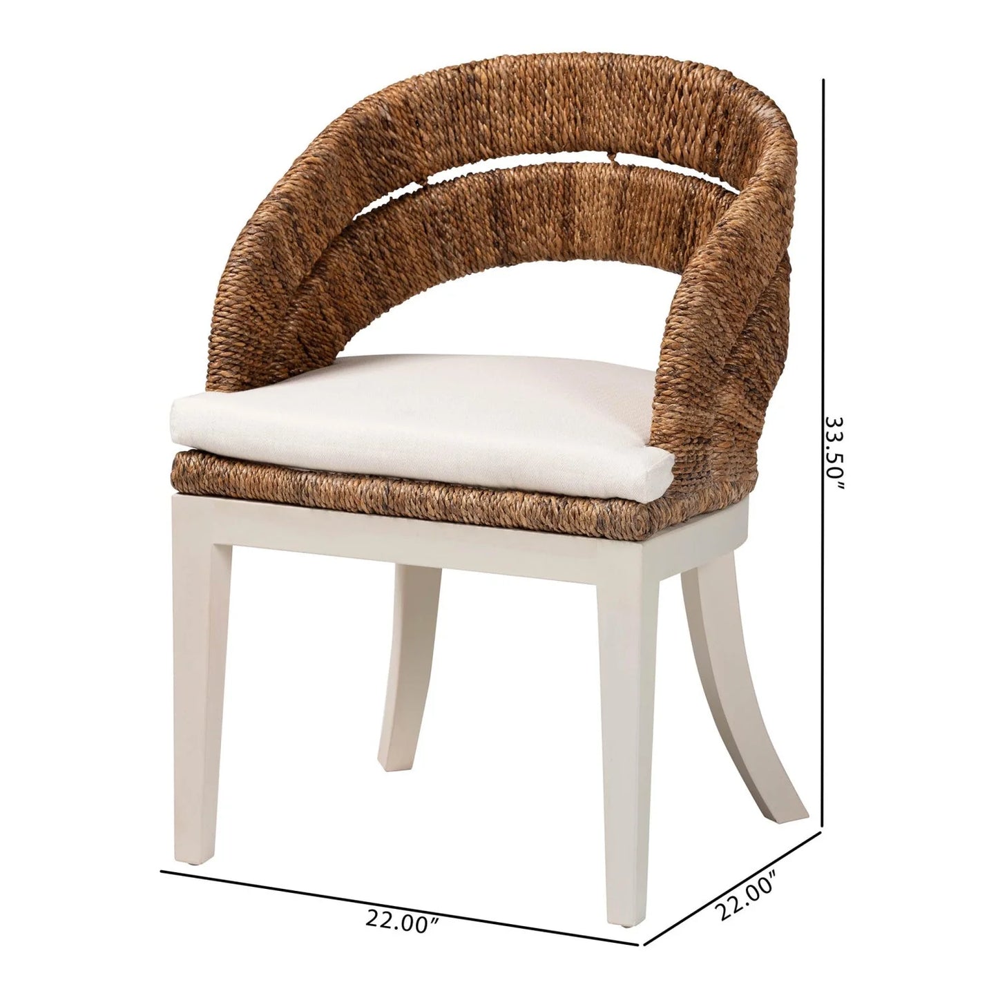 Luxury Seagrass Padded Modern Dining Chair European Style for Villa