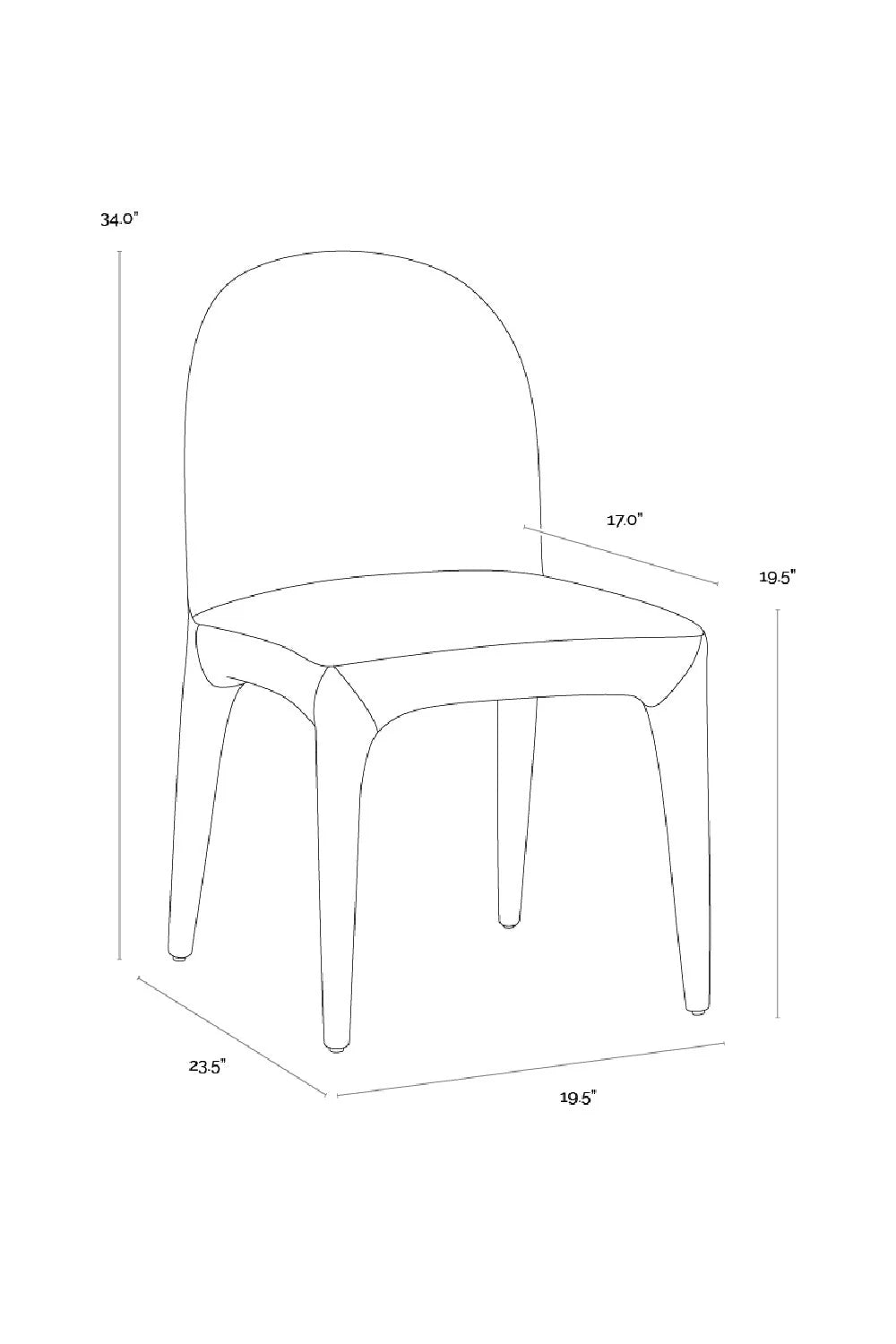 Luxury Seamless Upholstered Dining Chair European Style for Villa