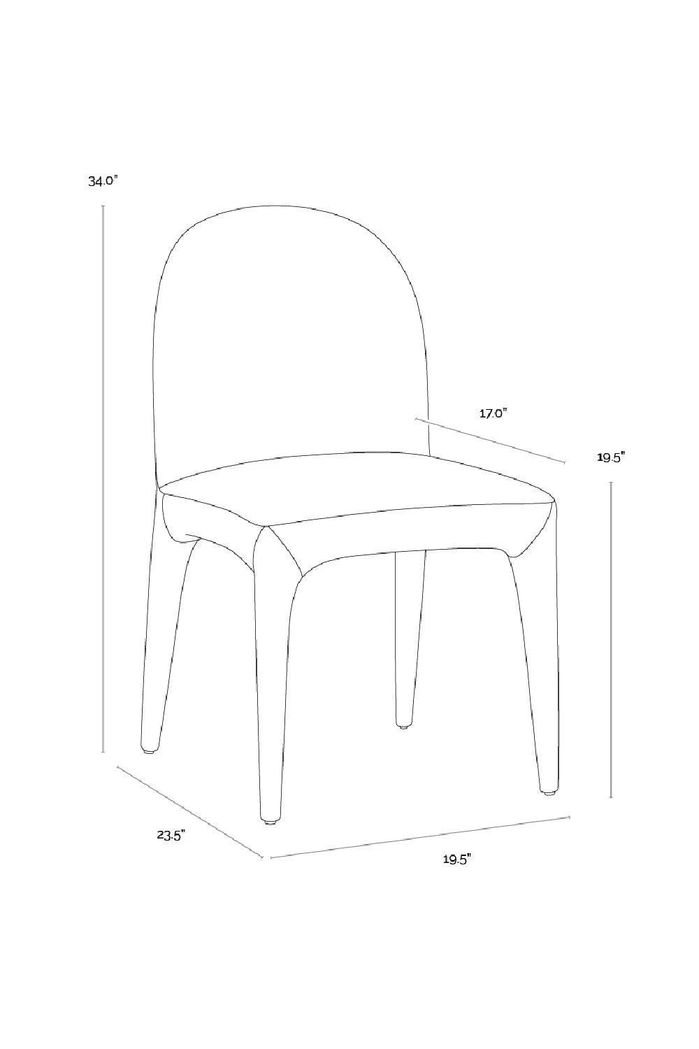 Luxury Seamless Upholstered Dining Chair European Style for Villa