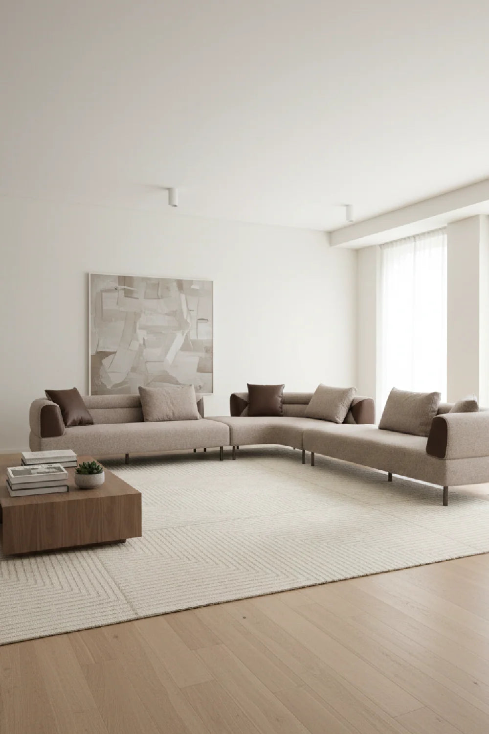 Luxury Sectional Fabric Sofa Modern Italian Style for Villa