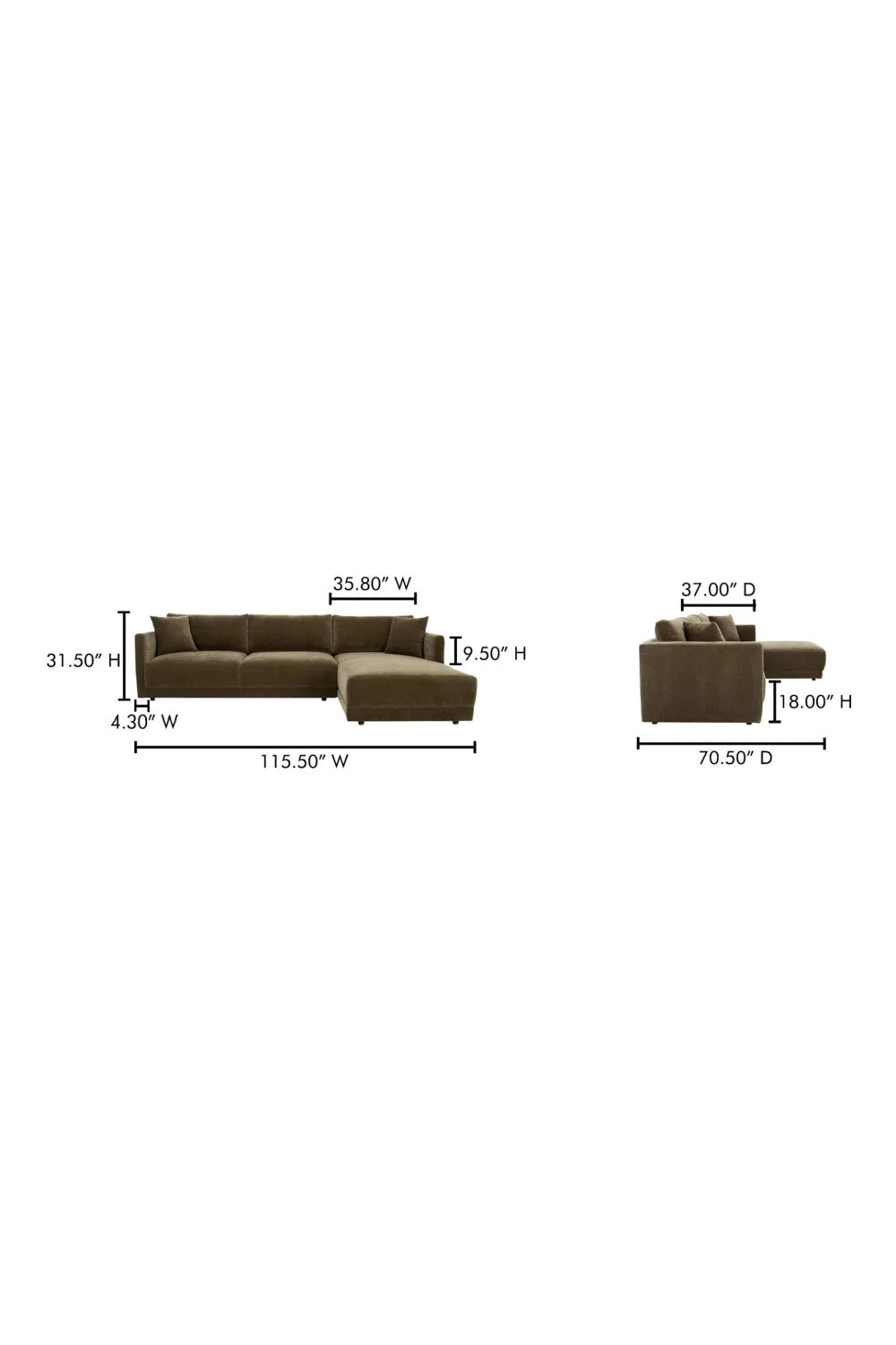 Luxury Sectional Sofa Modern Italian Style for Villa
