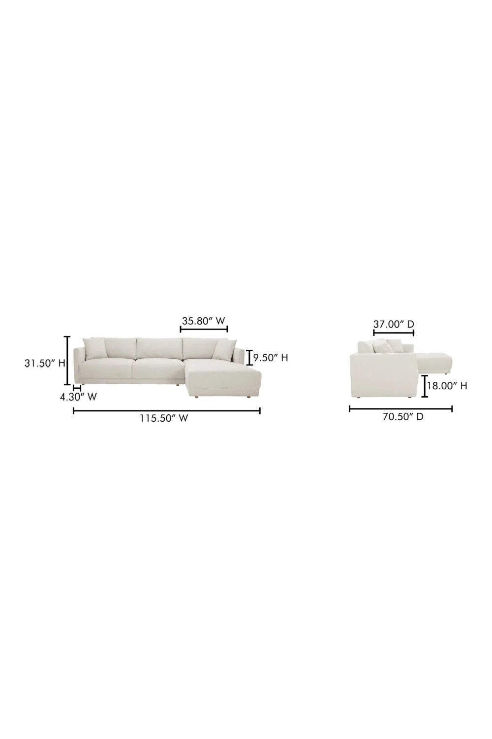 Luxury Sectional Sofa Modern Italian Style for Villa