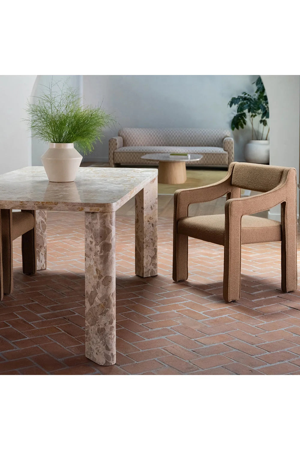 Luxury Segment Rectangular Marble Dining Table Modern Italian Style for Villa