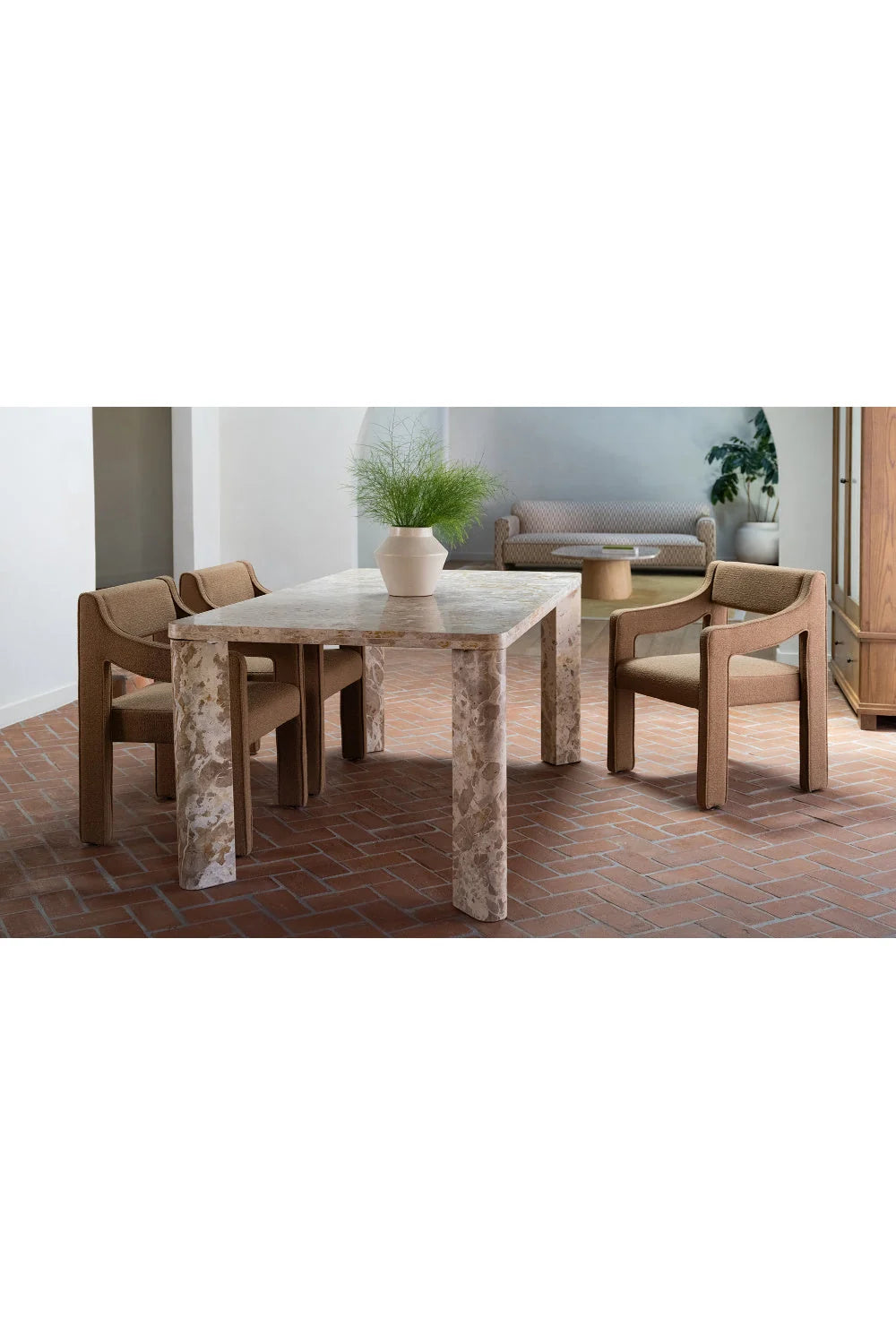 Luxury Segment Rectangular Marble Dining Table Modern Italian Style for Villa