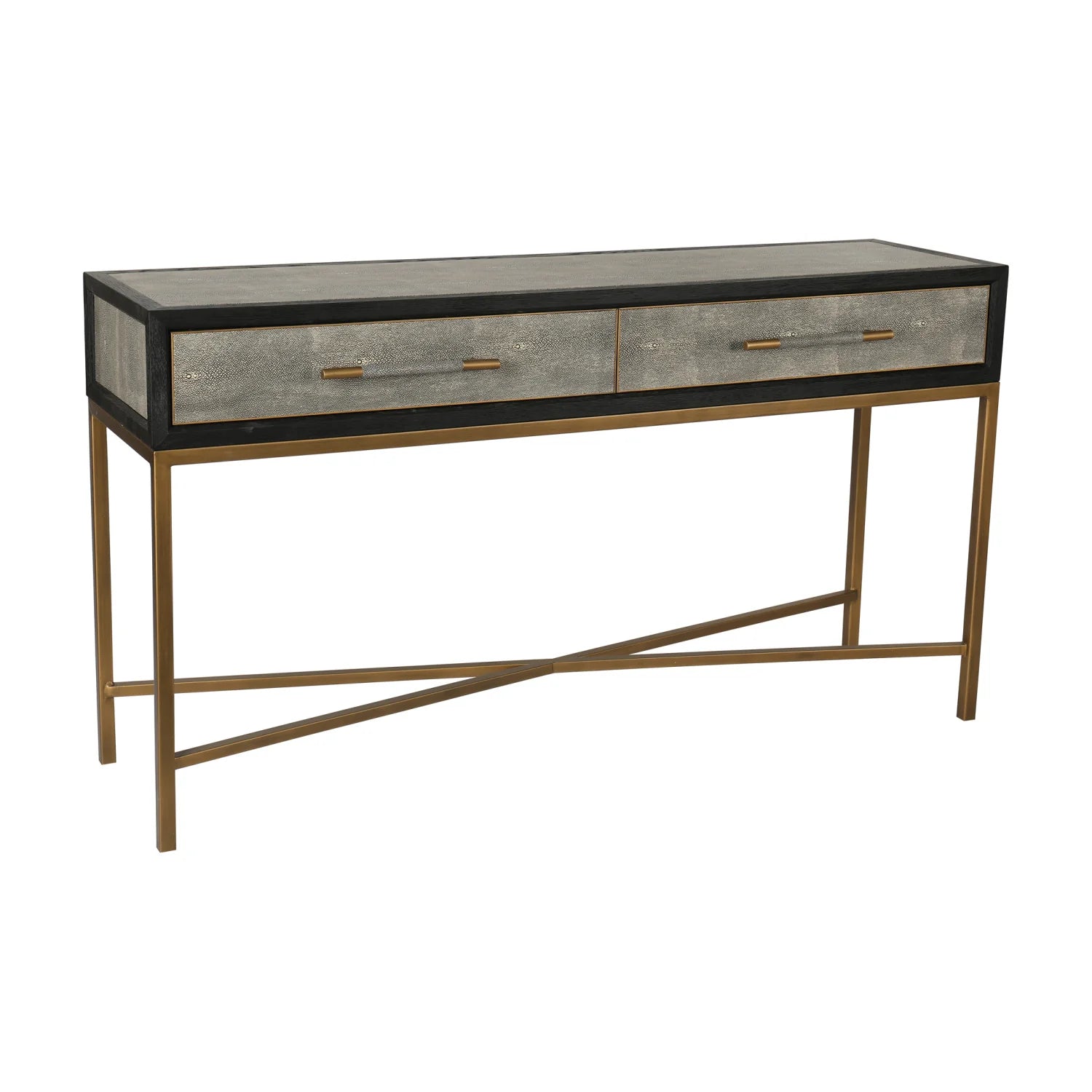 Luxury Shagreen Gray Oak Console Table Modern Italian Style for Villa