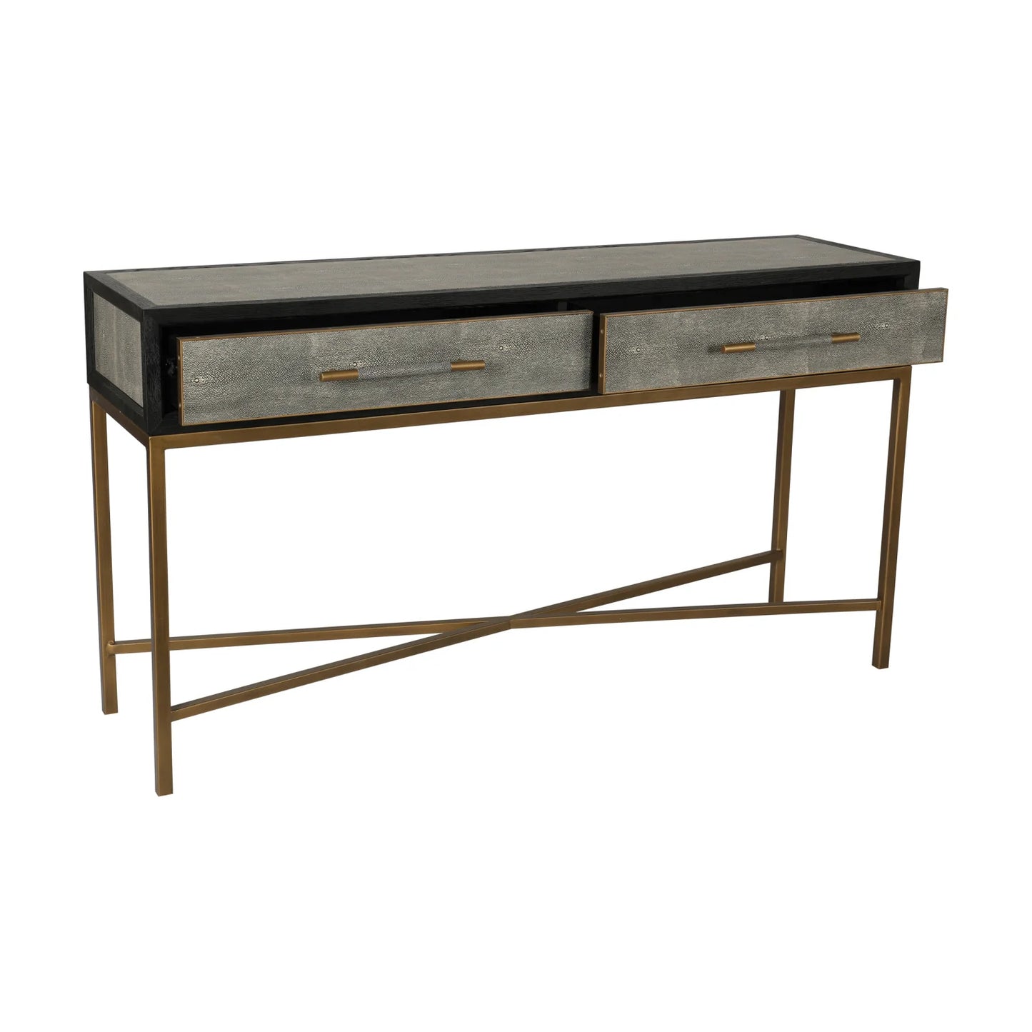 Luxury Shagreen Gray Oak Console Table Modern Italian Style for Villa