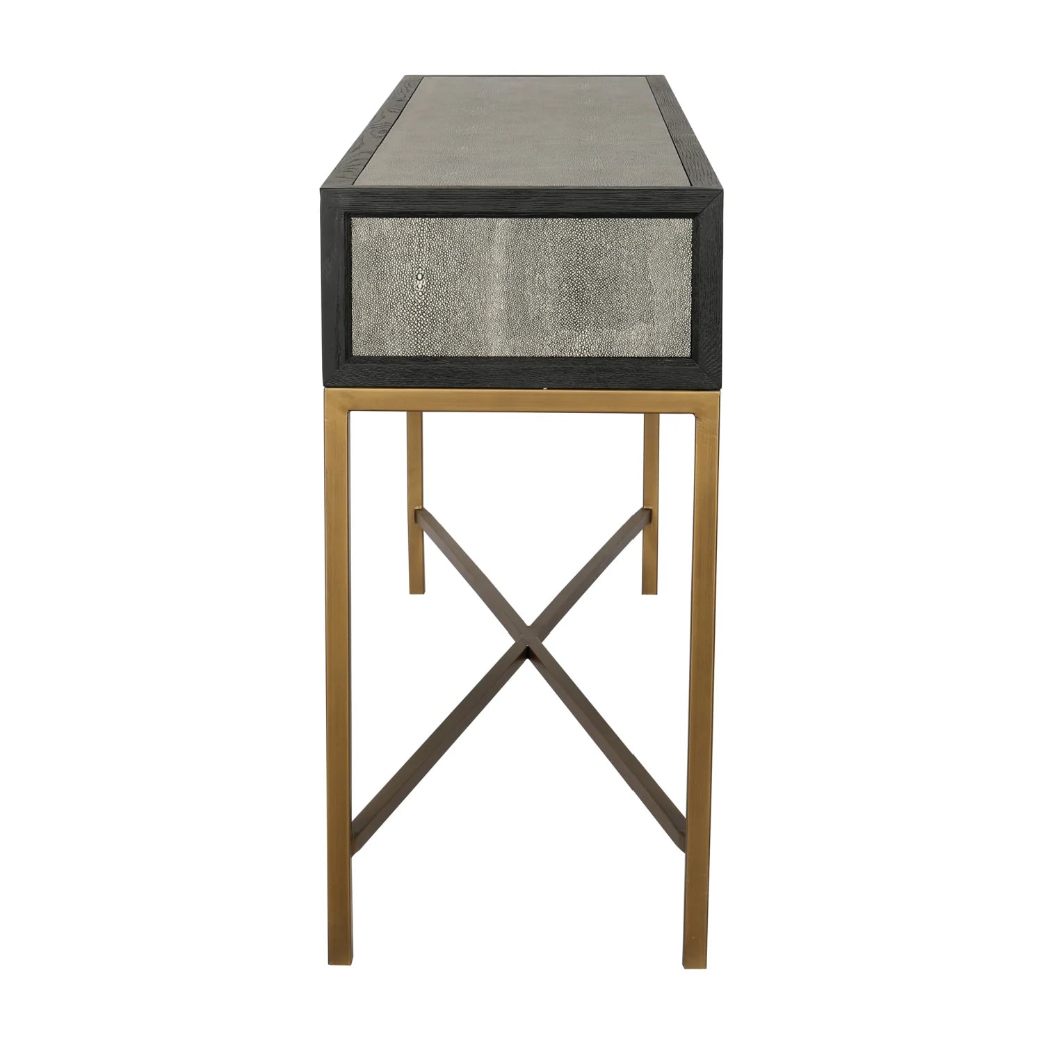 Luxury Shagreen Gray Oak Console Table Modern Italian Style for Villa