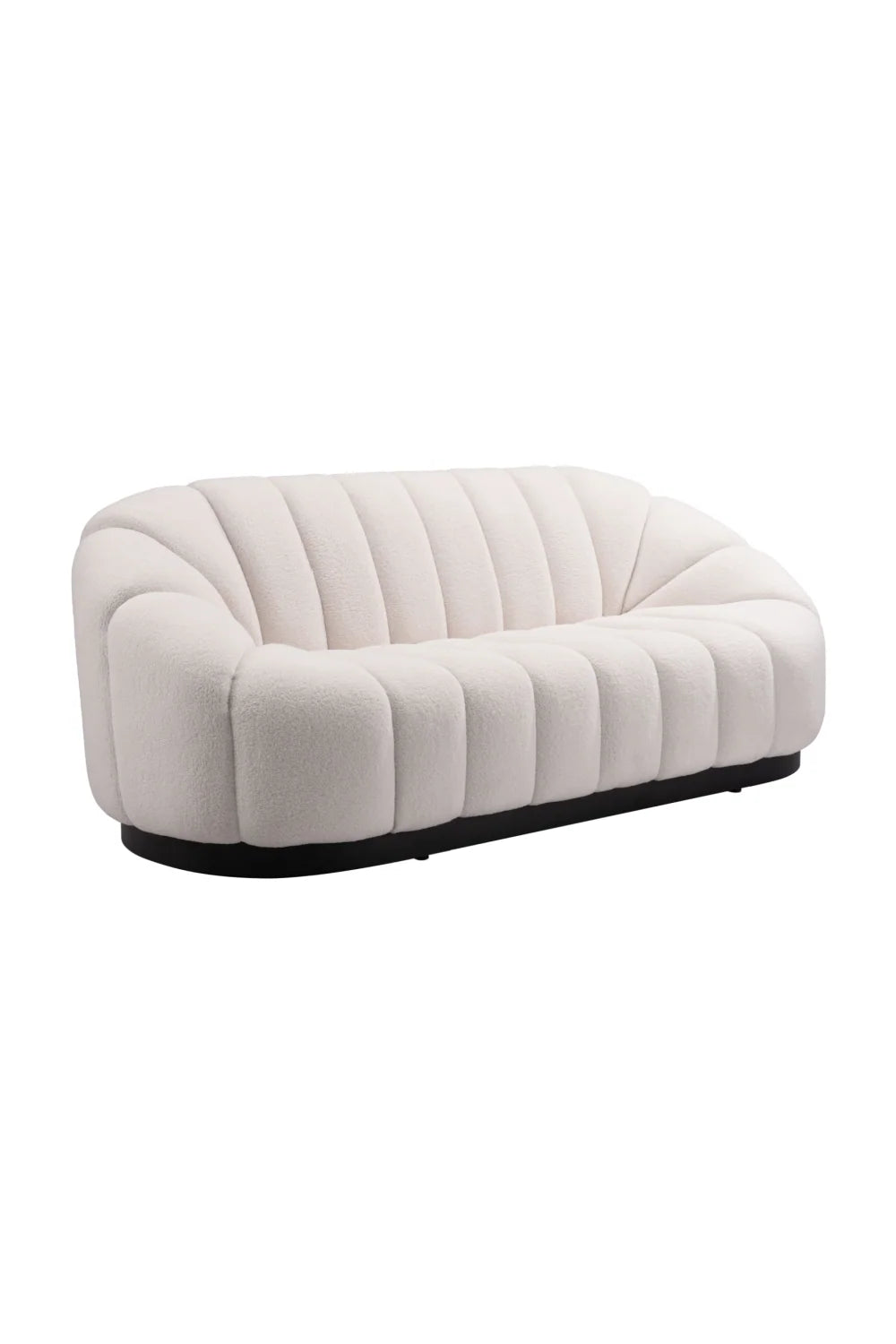 Luxury Shearling Channeled Sofa Modern Italian Style for Villa