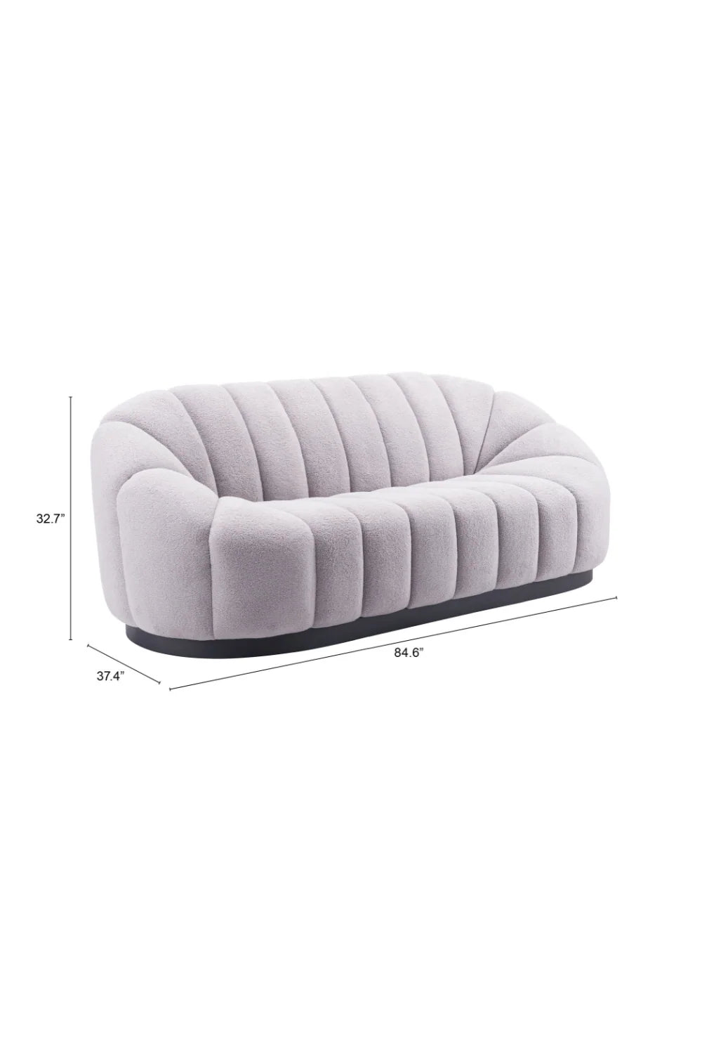Luxury Shearling Channeled Sofa Modern Italian Style for Villa