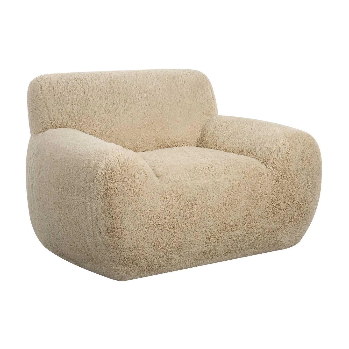 Luxury Sheepskin Accent Chair European Style for Villa